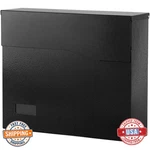 Xydled Wall Mount Mailbox Large Capacity Steel Black Modern Post 14.6X12.2X4. Fixed Price $62.51.