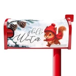 Winter Squirrel Skiing Mailbox Cover, 53X46CM/21X18IN Wrap With. Fixed Price $15.37.