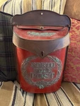 Christmas Xmas North Pole Post Red Rustic Metal Santa Letters. Fixed Price $42.99.