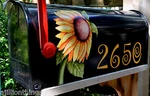 Mailbox Magnet Partial Cover Sunflower Custom Address Numbers Black. Fixed Price $18.95.