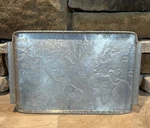 Arthur Armour Deco Mid Century Hammered Aluminum Tray World Map Atlas Globe. Fixed Price $79.99.