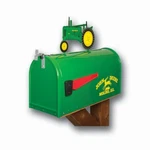 John Deere Model - Rural Style Mailbox With Tractor Topper. Fixed Price $108.88.
