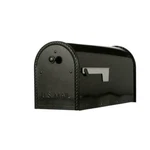 New Edwards Black Steel Post-mount Mailbox With Large Decorative Door, EM160B00. Fixed Price $37.50.