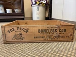 Vintage Fox River Codfish Wooden Crate Maritime New York Ny Salt Box. Fixed Price $120.00.