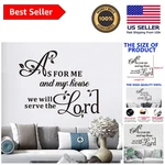 As For Me And My House Vinyl Art Wall Stickers - Waterproof, Removable 18" X 15". Fixed Price $17.56.