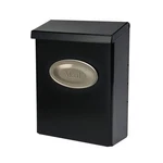 Designer Galvanized Steel, Locking Wall Mount Mailbox, Black With Satin Nickel. Fixed Price $53.20.