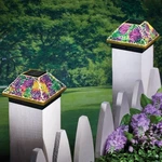 2-PC Solar Post Cap Light Mosaic Porch Patio Deck Mailbox Outdoor Fence Decor. Fixed Price $32.98.