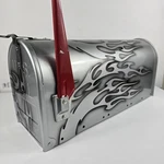U.s. Mailbox Custom Airbrushed Silver Metal With Hand-painted Hot Rod Style.... Fixed Price $99.99.