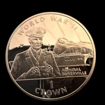 Gibraltar 1994 Crown Silver Proof Wwii Admiral Somerville- 0.84 Oz Asw. Fixed Price $79.99.