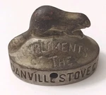 Old Antique 1898 Danville Beaver Stove Co Cast Iron Paperweight Advertising. Fixed Price $116.00.