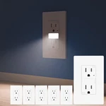 6PACK 15AMP Outlet With Night Light Dusk To Dawn 6000K Cool White Tr Etl Listed. Fixed Price $29.99.
