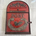 Vintage Metal Porch Wall Mount Mail Letter Box With Window Red 14X9.5X3.25 Inch. Fixed Price $55.00.