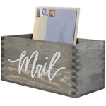 Mygift Rustic Gray Wood Tabletop Decorative Mail Holder Box. Fixed Price $26.99.