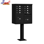 Black Usps Access Cluster Box Unit With 8 Size Doors And Pedestal New. Fixed Price $3892.57.