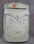 Post Box By Creative Co-op/ Aqua Embossed Tin With Distressed Finish. Fixed Price $34.99.