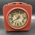 Vintage Old Town Clock 67 Bailey St. Red Double Face Locking Box Works. Fixed Price $9.00.