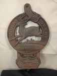 Vintage John Deere Cast Iron Wall Pocket Plaque Letter Mail Bill 10" X 17". Fixed Price $125.00.