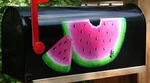 Mailbox Magnet (partial Cover) Pink Watermelon Large And Small Slices. Fixed Price $11.95.
