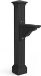 Stylish 58" Manchester Black Single Arm Mail Post With Hardware Kit. Fixed Price $157.89.
