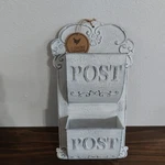 White Vintage Style French Country Mail Slot Wall Planter Decorative Post Box. Fixed Price $62.39.