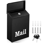 Small Black Wall Mount Mailbox, 10X7X3, Lock, Key, Rust Proof, Drop, Metal. Fixed Price $38.72.