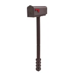Architectural Mailboxes Newbury Plastic, Medium, And Post Kit In Mocha. Fixed Price $28.38.