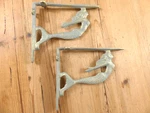 2 Cast Iron Mermaid Brackets Garden Braces Shelf Corbels Beach Nautical. Fixed Price $32.99.
