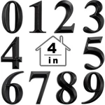 Jetec 10 Pcs House Numbers 3D Door Mailbox 0-9 4 2.5 Inches, Black. Fixed Price $17.99.