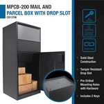 Barska Steel Floor Stand Mount Drop Slot Mail Box + Large Parcel Compartment. Fixed Price $557.19.