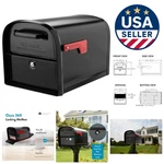 Modern Black Post Mount Mailbox - Locking Feature & Secure Access Design. Fixed Price $225.59.