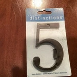 Hillman Distinctions House Number 5 Black Finish 4 Inches Tall (new Old Stock). Fixed Price $5.25.