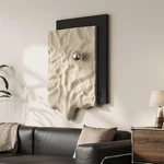 Modern 3D Textured Vertical Wall Art - Black Cream Sandstone Decor. Fixed Price $383.99.
