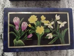Spring Flowers Adorn This Lacquer Velvet Lined Jewelry Box - The Original. Fixed Price $35.00.