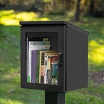 Outdoor Library Book Box - Free Literature Exchange Kit Black Steel 13X11X17. Fixed Price $149.48.