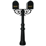 Qualarc, Hanford Twin Post, With Scrolls, Base 8, W/ Gold Vinyl Numbers & E1 Box. Fixed Price $735.00.