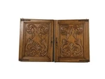 Pair Wooden Door Panels Antique Carved Reclaimed Architectural Salvaged Bra. Fixed Price $480.00.