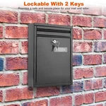 Wall Mount Mailbox Lockable Galvanized Iron Letter Post Locking Security. Fixed Price $56.53.