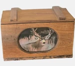Vtg Rustic Wooden Deer Storage Box Handcrafted Cabin Lodge Decor Hunting Ammo. Fixed Price $49.95.