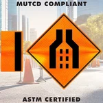 36" & 48" Double Transition Symbol Reflective Mutcd Roll-up Traffic Safety Sign. Fixed Price $154.00.