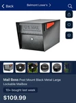 Boss 7506 Manager Curbside Locking Security Mailbox - Black. Fixed Price $95.00.
