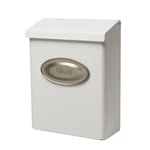 Locking Wall Mount Mailbox Galvanized Steel White Satin Nickel Designer 1 Pc. Fixed Price $53.03.
