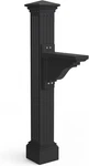 Stylish 58" Manchester Black Single Arm Mail Post With Hardware Kit. Fixed Price $157.99.