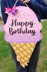 Hand Painted Ice Cream Cone Happy Birthday Door Hanger: Sign. Fixed Price $25.74.