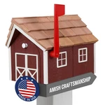 Amish Cedar Roof Wooden With Window & Door Trim, Handcrafted Mailboxe.... Fixed Price $223.87.