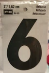 Hy-ko Vinyl 3 In. Reflective Adhesive Number Six RV-50-6 Pack Of 10 Usa. Fixed Price $13.41.