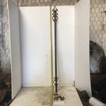 Architectural Salvage Iron Fence Post With 4 Rail Brackets Omega Profile. Fixed Price $50.00.