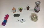 Miniature Dollhouse Accessories Lot Outdoors Birdhouse Mailbox Metal Water Spout. Fixed Price $16.88.