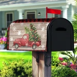 Christmas Trees On Red Magnetic Mailbox Covers For Garden Outdoor Decorative. Fixed Price $8.99.