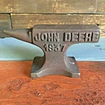 John Deere 1937 Cast Iron Anvil W/ Antique Finish And Raised Letters Paperweight. Fixed Price $37.99.