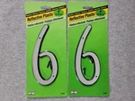 Hy-ko House Address Number 6 White Reflective Plastic 4 Inches Tall 2 Pack. Fixed Price $5.39.